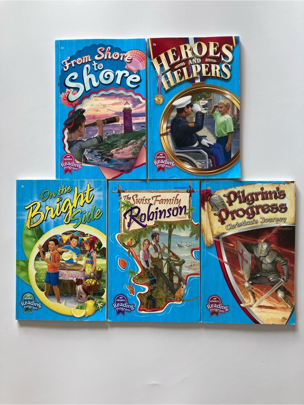 Abeka Grade 3 Reading Program Lot 5 Books Swiss Family Robinson Pilgrim Progress